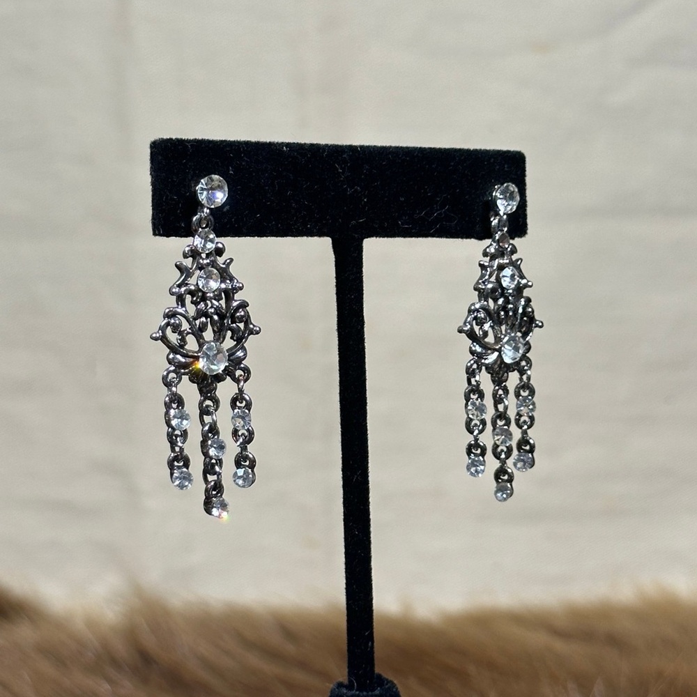 Elegant Silver Chandelier Earrings - Picture 3 of 3